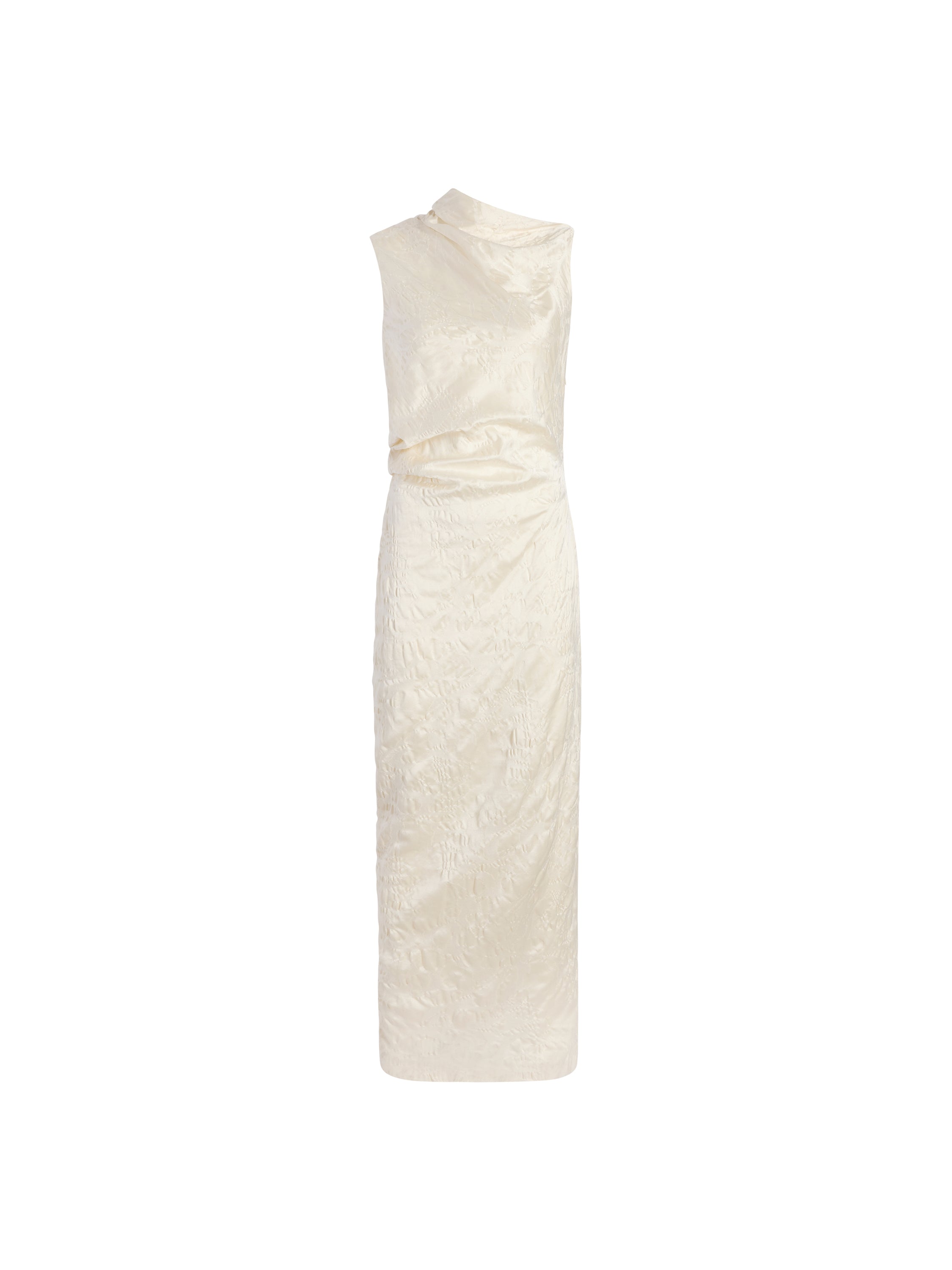 Satin Jacquard Column Dress