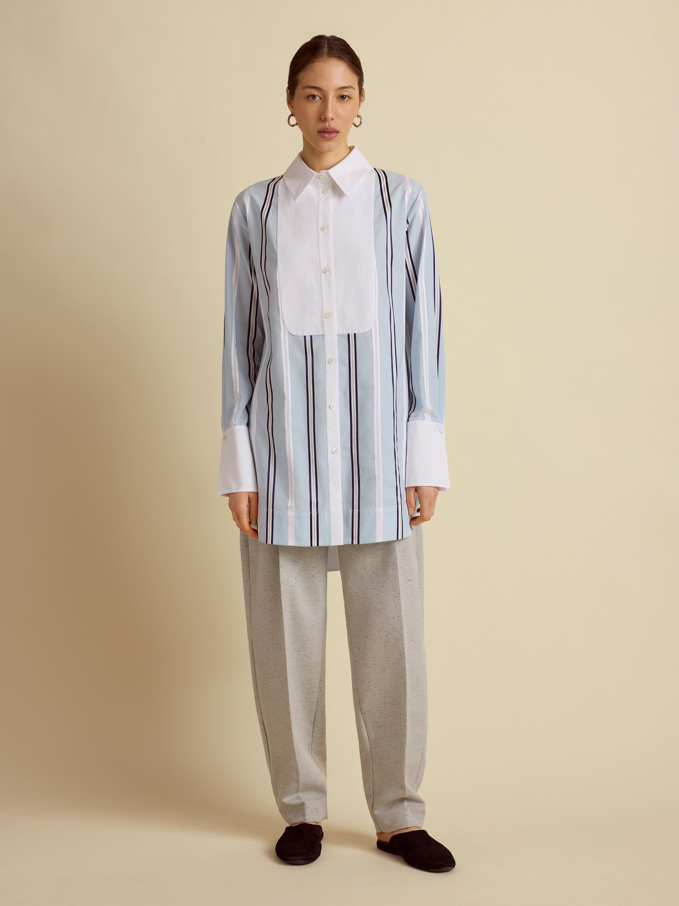 Slim Striped Tuxedo Shirt