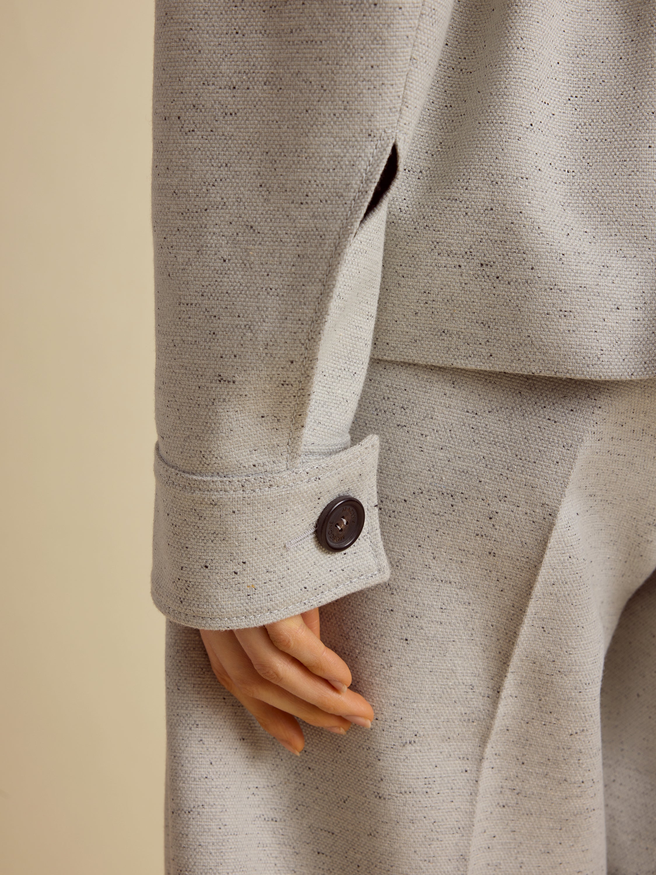 Cotton Silk Belted Bomber Jacket