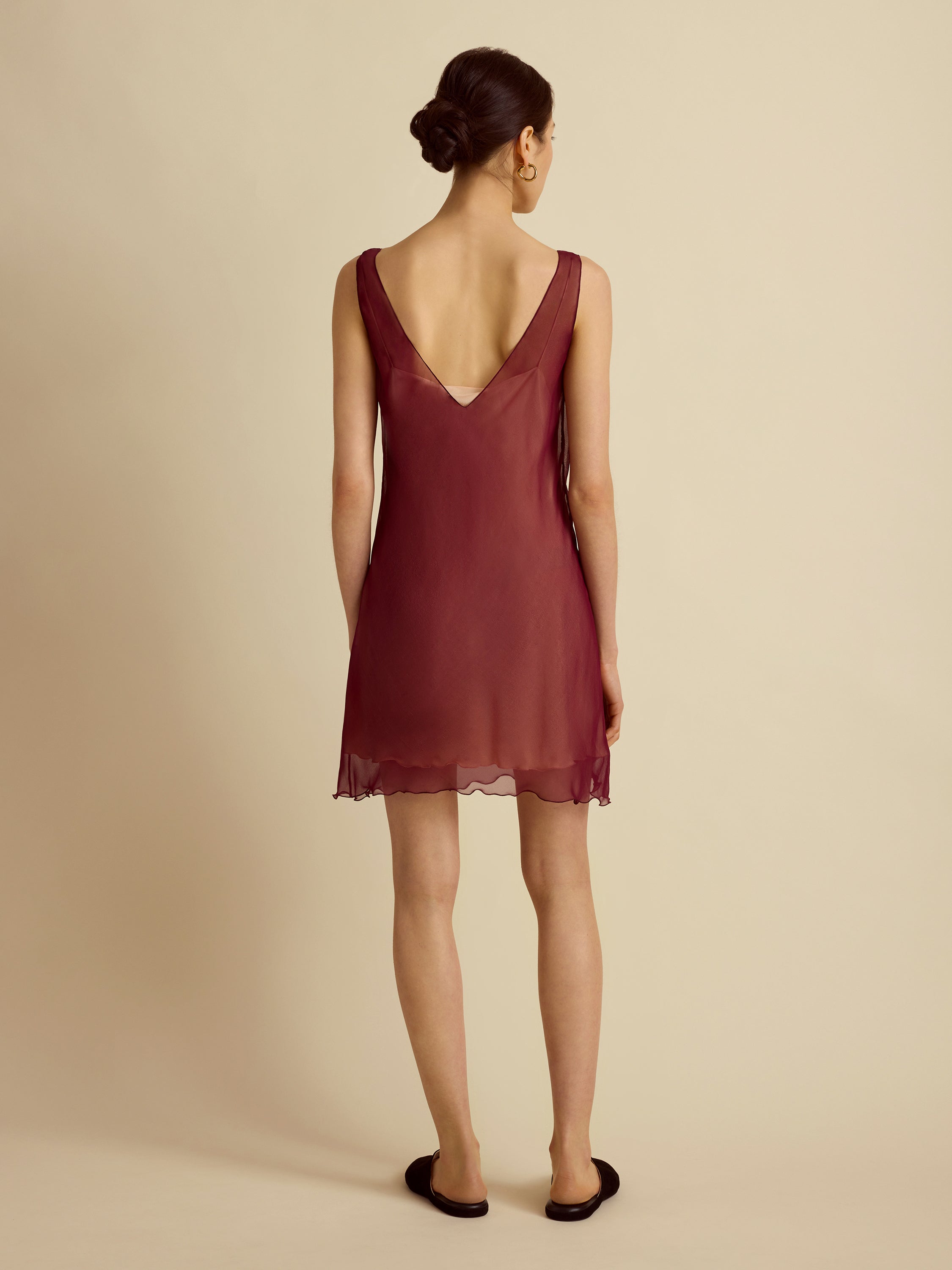 Silk Sheer Layered Camisole Dress