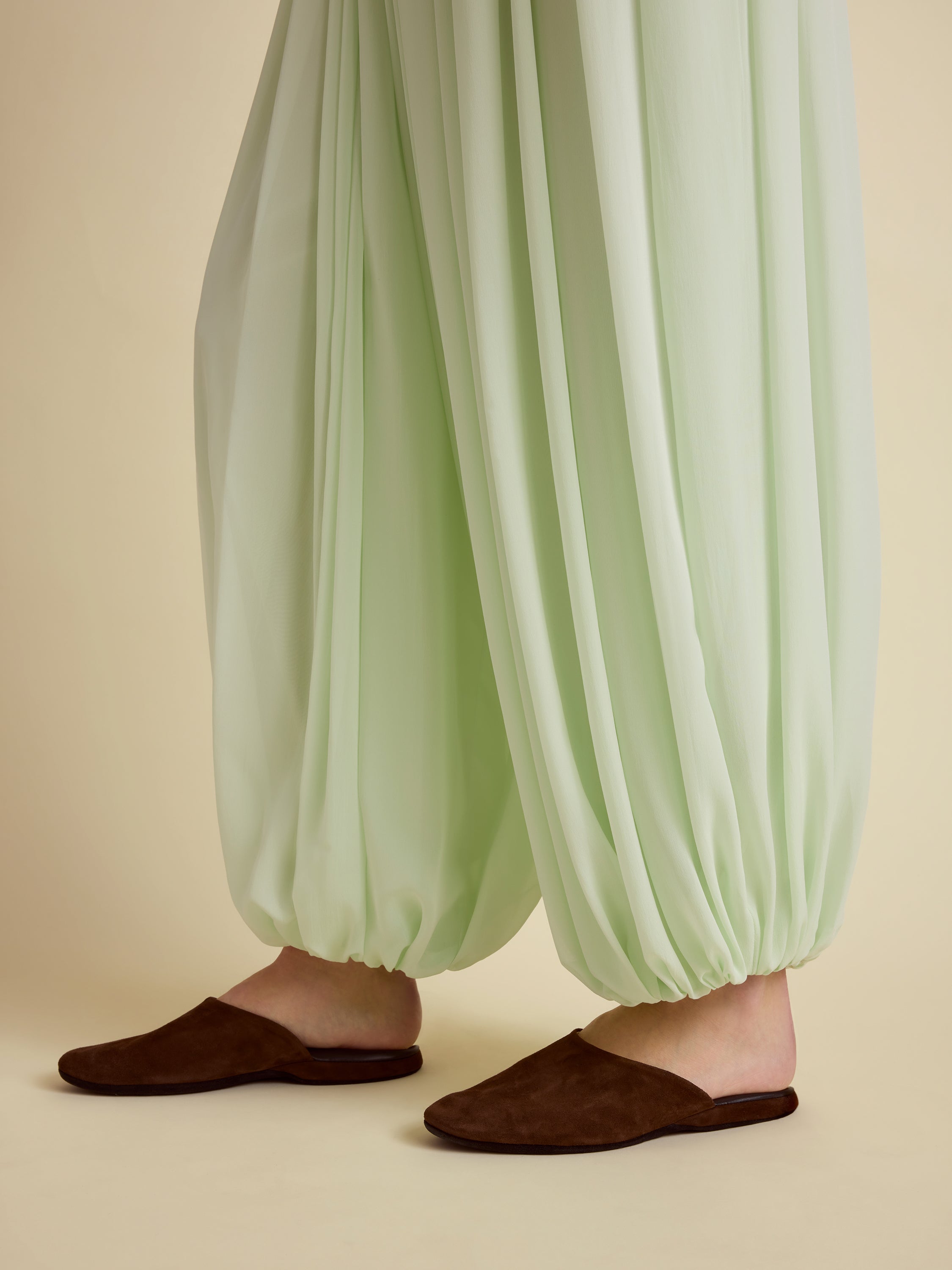 Silk Gathered Cocoon Pant