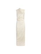 Satin Jacquard Column Dress