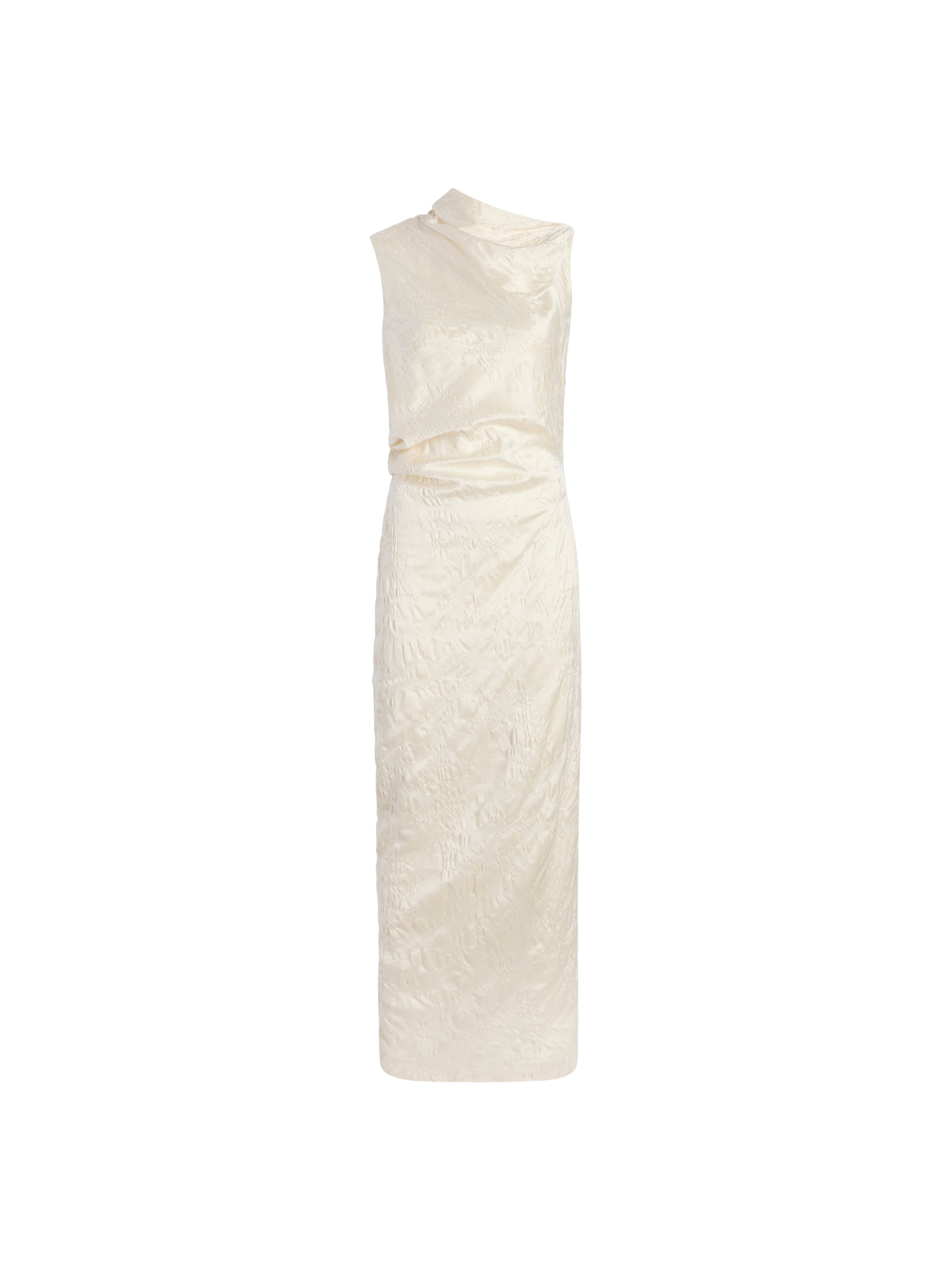 Satin Jacquard Column Dress