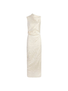 Satin Jacquard Column Dress