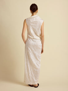 Satin Jacquard Column Dress