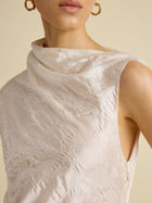 Satin Jacquard Column Dress