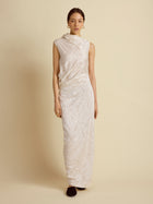 Satin Jacquard Column Dress