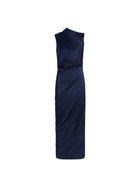 Satin Jacquard Column Dress