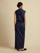 Satin Jacquard Column Dress