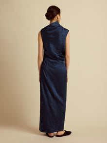 Satin Jacquard Column Dress