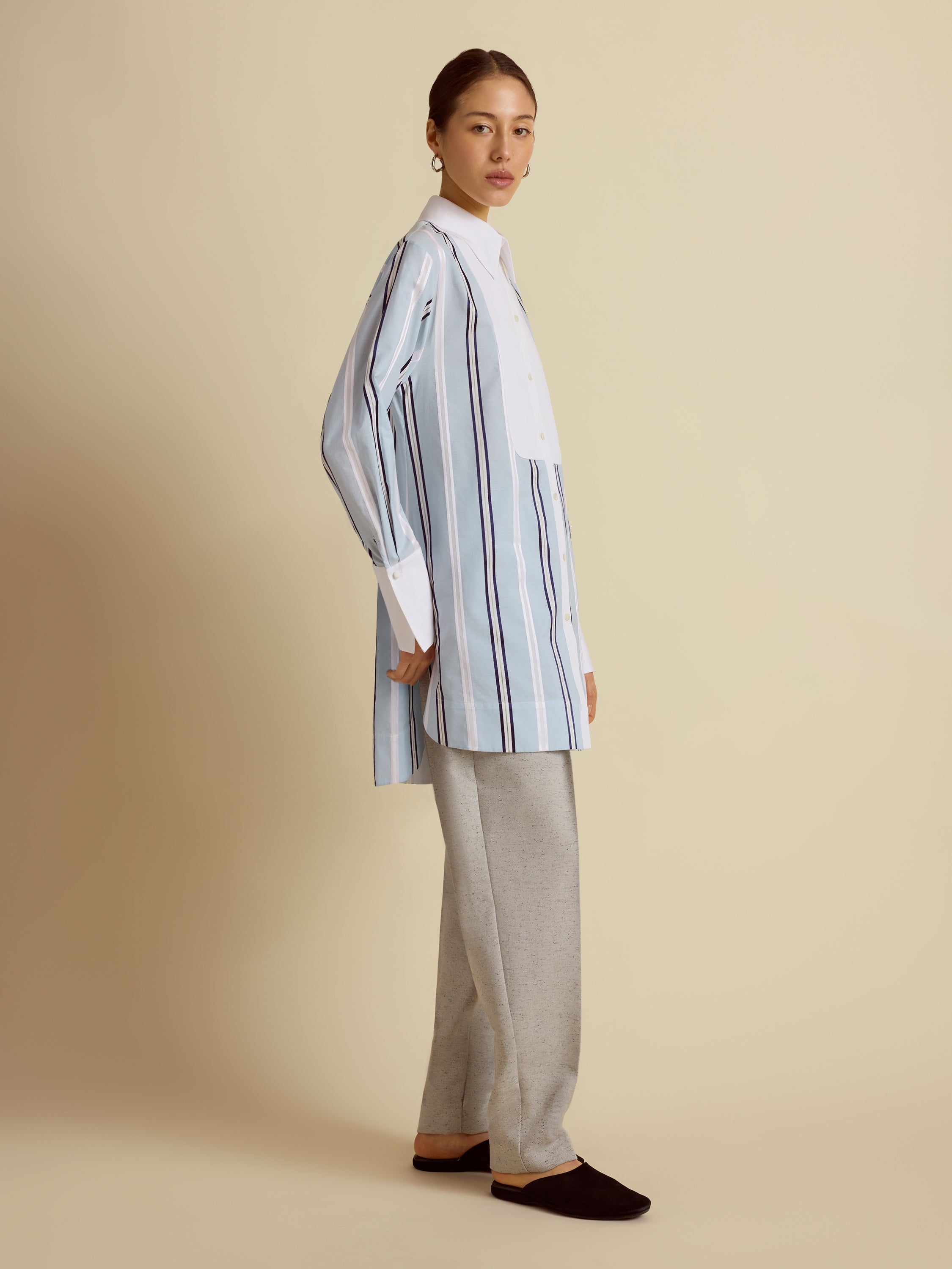Slim Striped Tuxedo Shirt