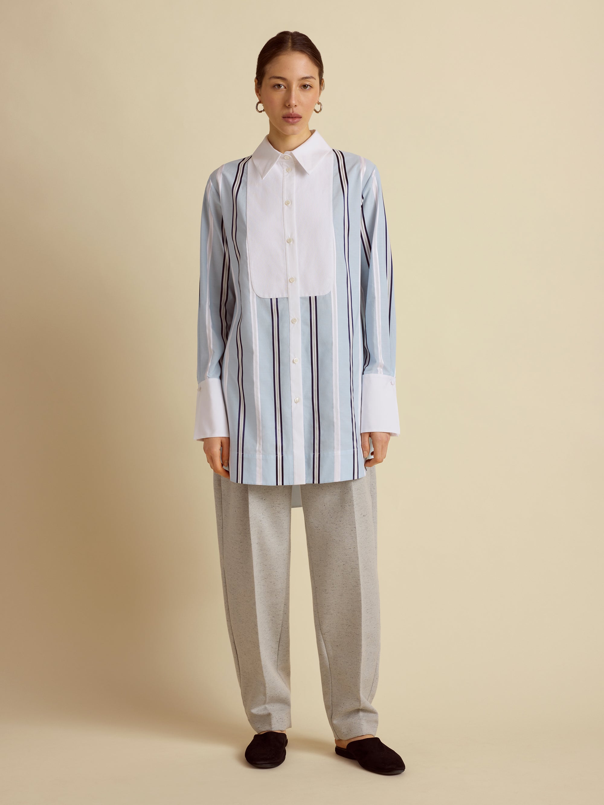 Slim Striped Tuxedo Shirt