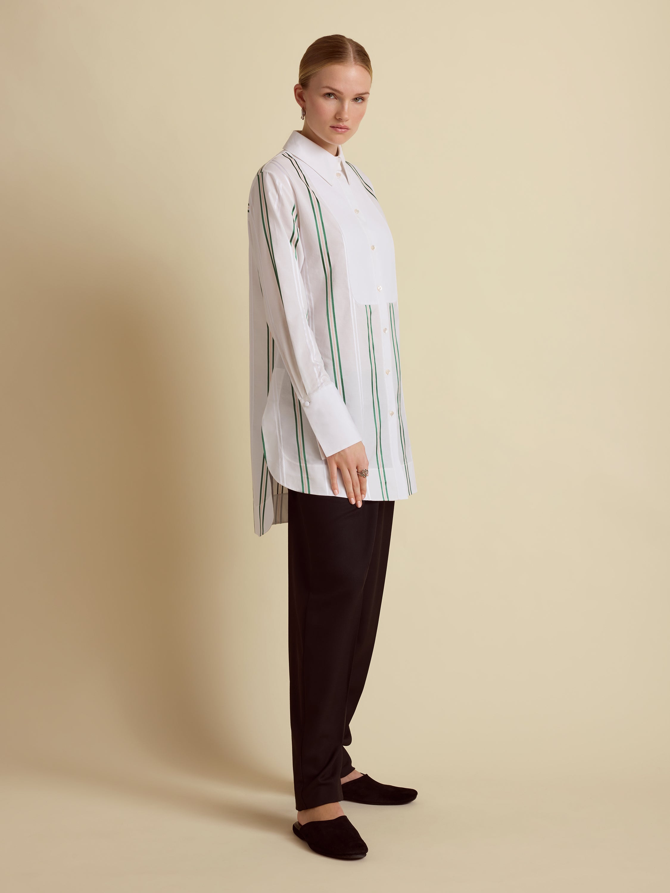Slim Striped Tuxedo Shirt