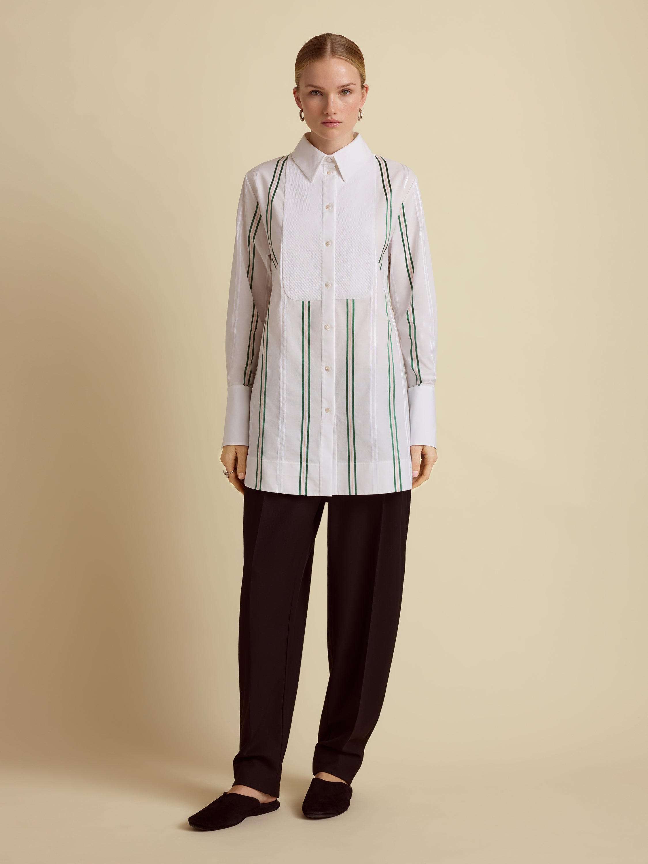 Slim Striped Tuxedo Shirt