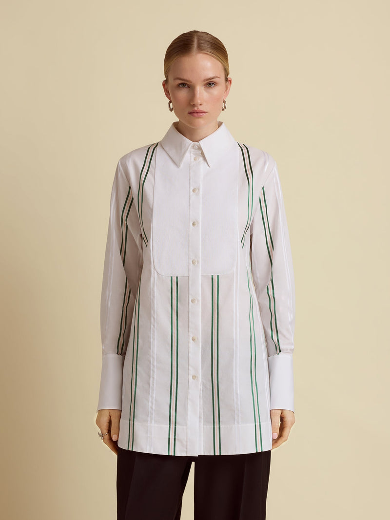 Slim Striped Tuxedo Shirt