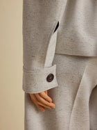 Cotton Silk Belted Bomber Jacket