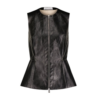 Coated Canvas Waisted Gilet