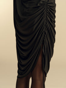 Asymmetrical Jersey Draped Dress