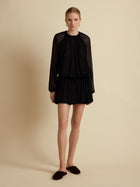 Silk Layered Mini Cocoon Skirt