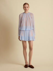 Silk Layered Mini Cocoon Skirt