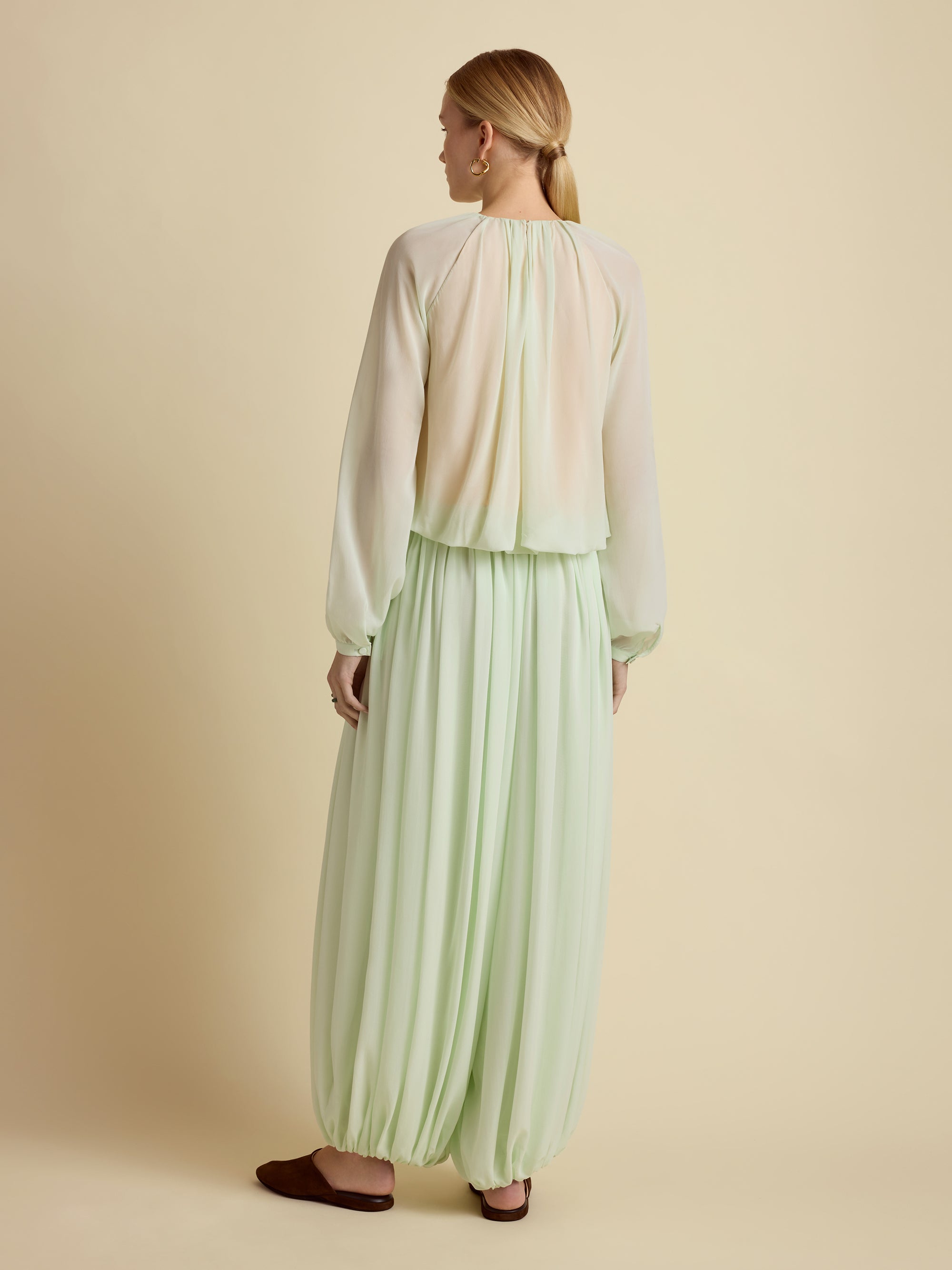 Silk Gathered Cocoon Pant