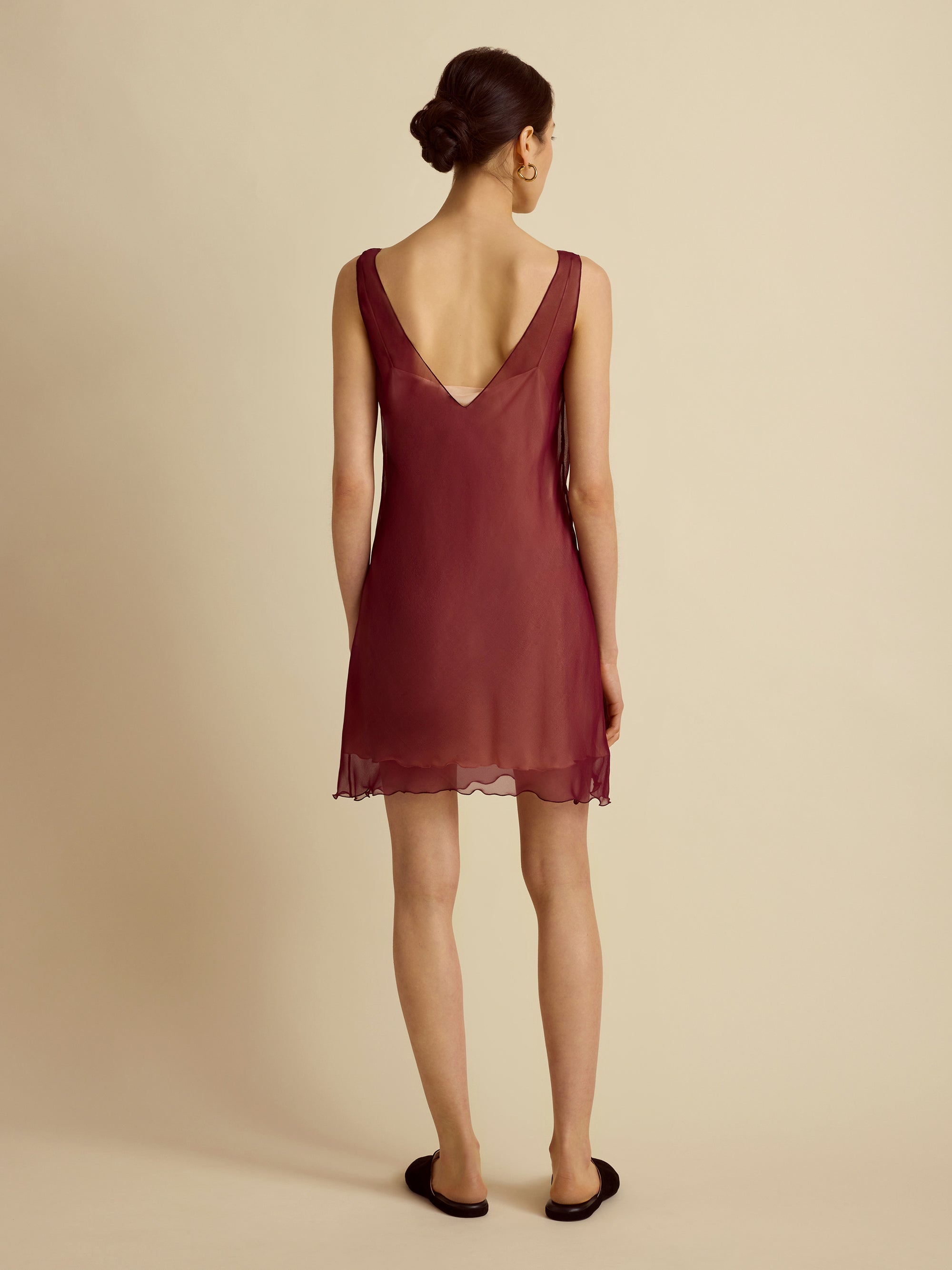 Silk Sheer Layered Camisole Dress