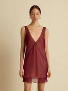 Silk Sheer Layered Camisole Dress