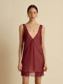 Silk Sheer Layered Camisole Dress