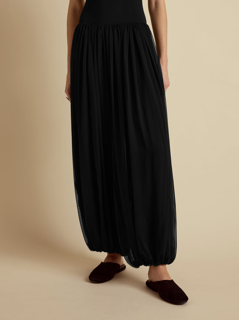 Silk Gathered Cocoon Pant