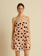 Mini Dress with Floral Appliqué