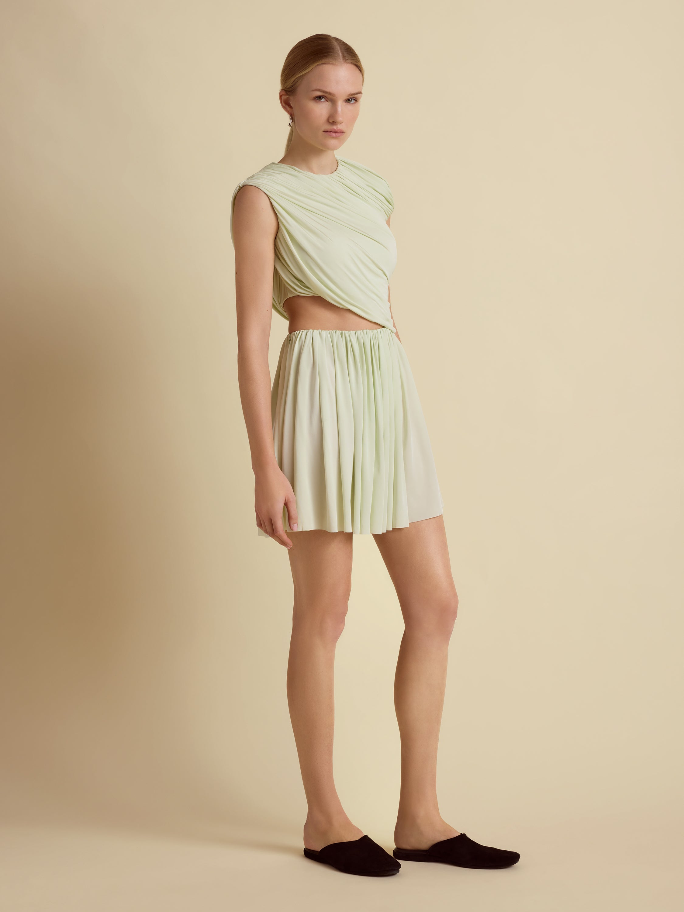Draped Jersey Mini Dress