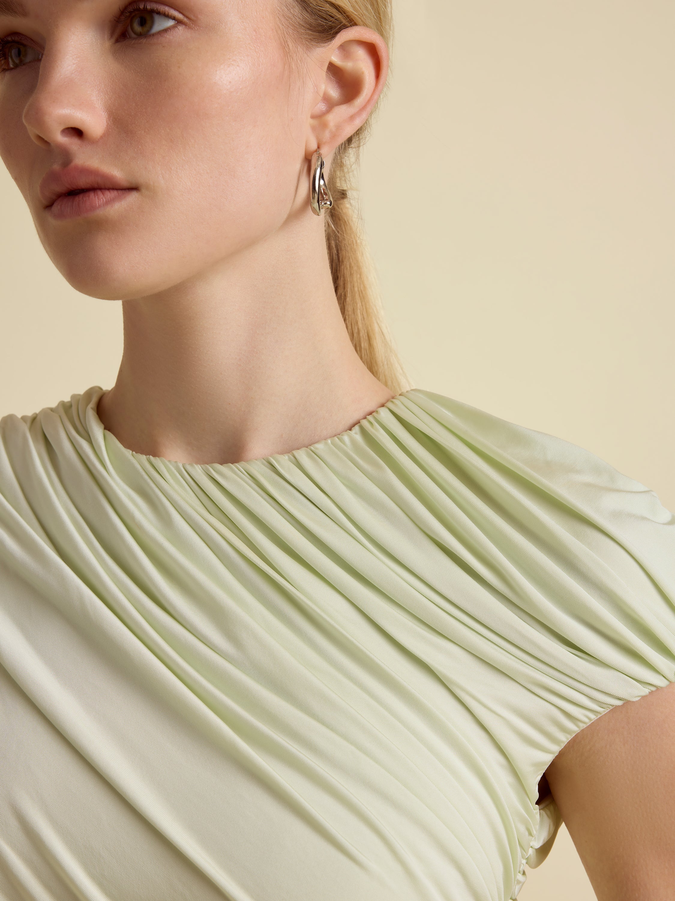 Draped Jersey Mini Dress