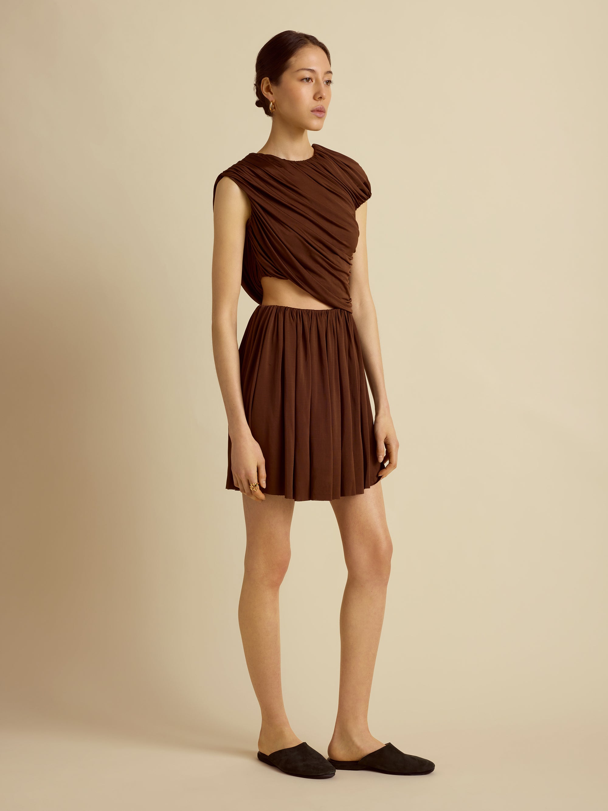 Draped Jersey Mini Dress