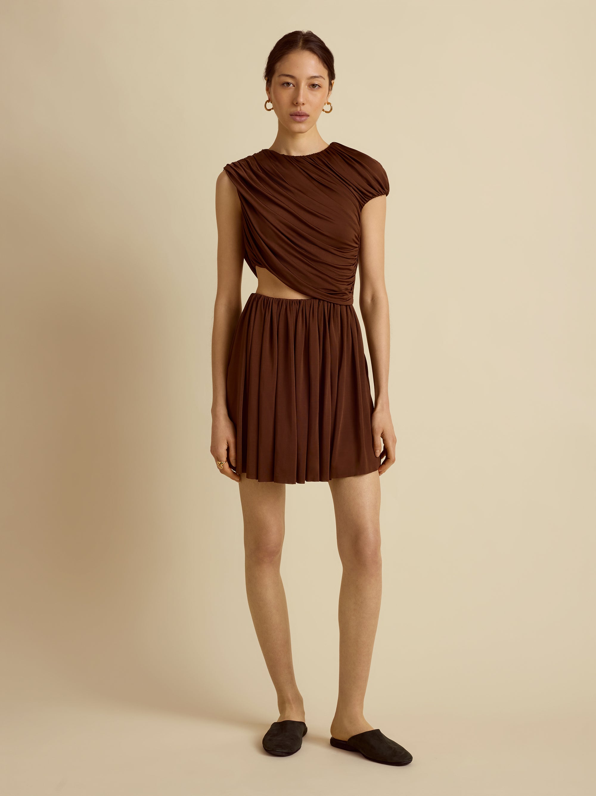 Draped Jersey Mini Dress