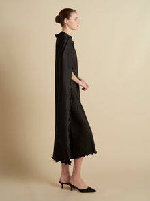 Cady Cape Dress with Scalloped Edge - Marina Moscone