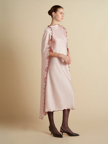 Cady Cape Dress with Scalloped Edge - Marina Moscone