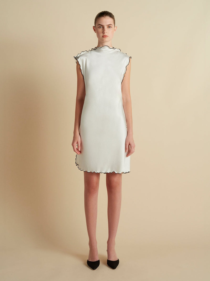 Cady Mini Sheath with Scalloped Edge - Marina Moscone