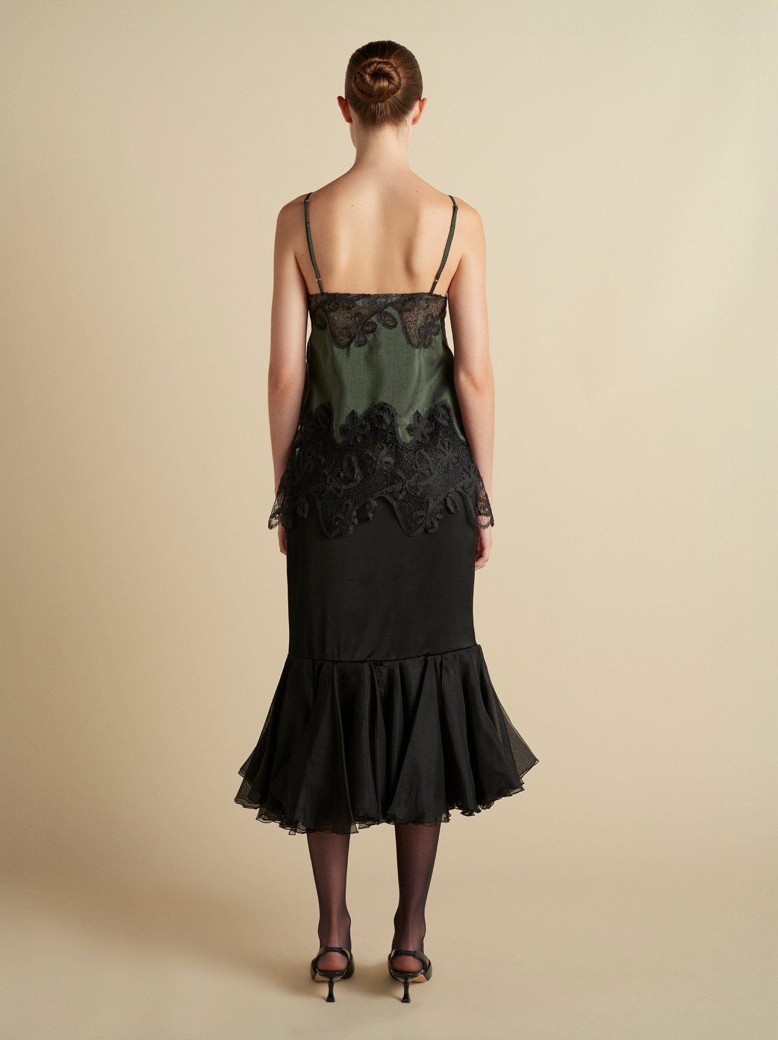 Cady Skirt with Organza Flounce Hem - Marina Moscone
