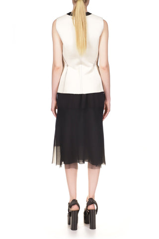 Canvas Waisted Gilet - Marina Moscone