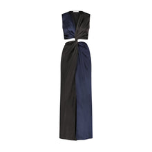 Colorblocked Satin Twist Dress - Marina Moscone