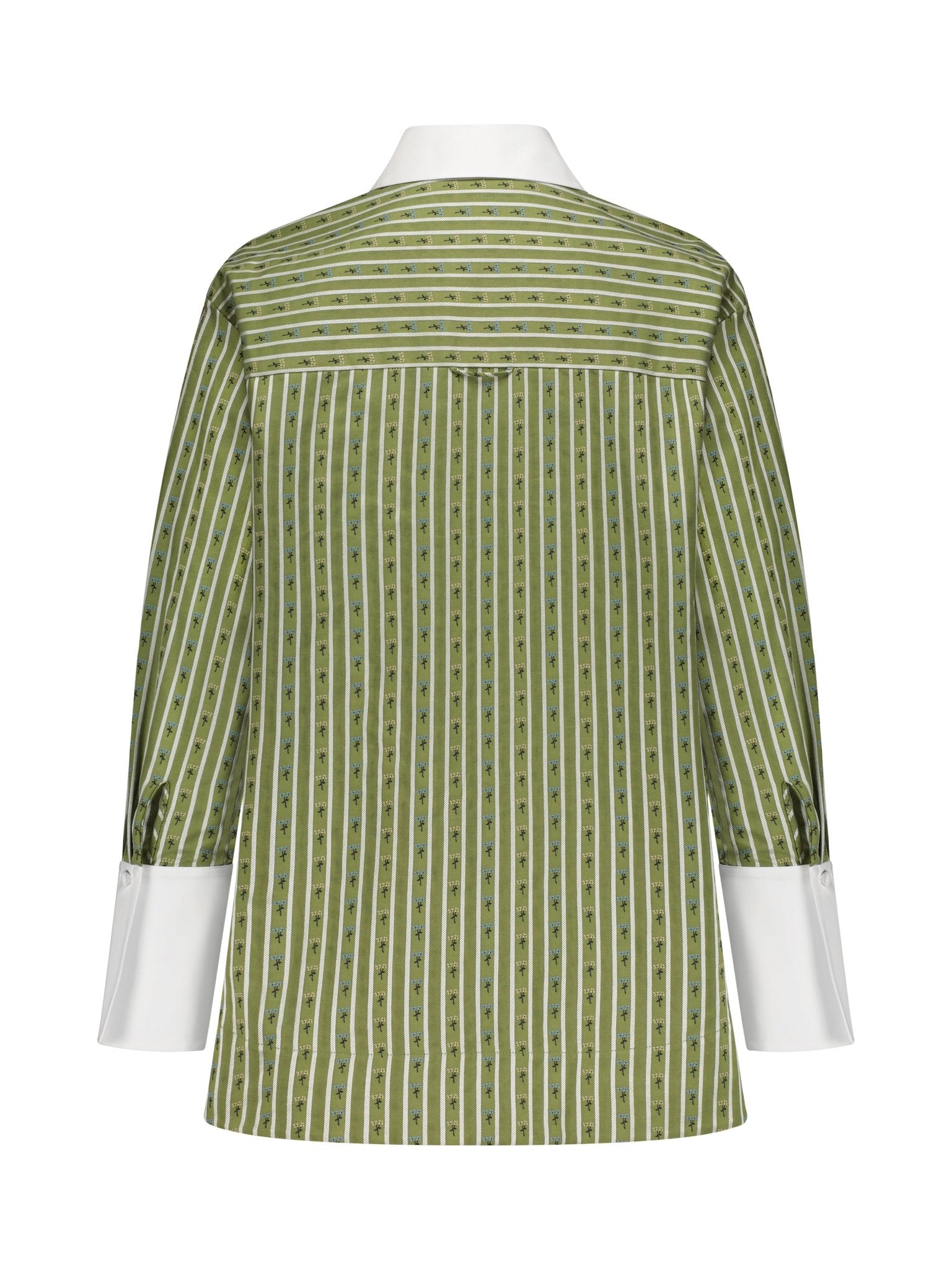 Cotton Jacquard Shirt with Contrast Collar - Marina Moscone