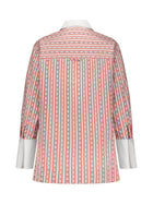 Cotton Jacquard Shirt with Contrast Collar - Marina Moscone