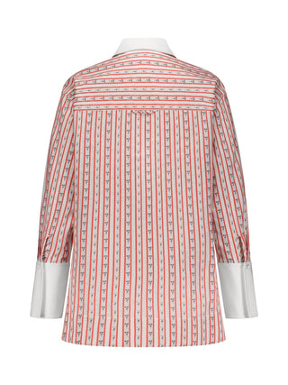 Cotton Jacquard Shirt with Contrast Collar - Marina Moscone