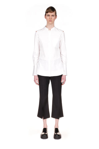 Cotton Shirt with Button - Out Sleeves - Marina Moscone