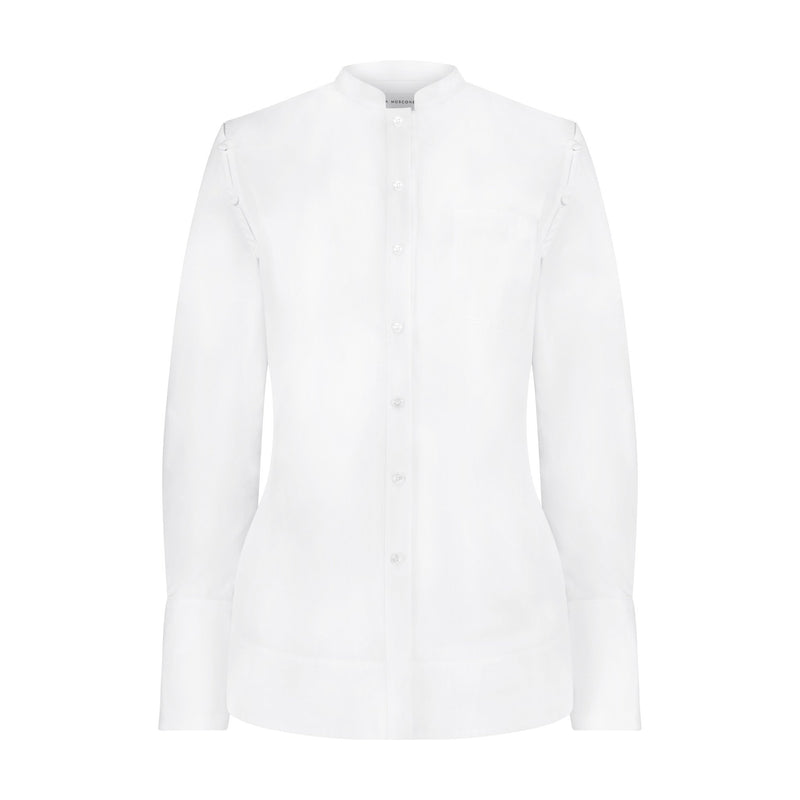 Cotton Shirt with Button - Out Sleeves - Marina Moscone