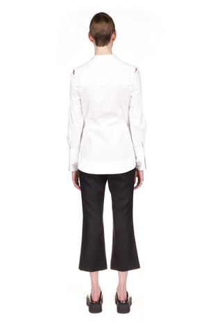 Cotton Shirt with Button - Out Sleeves - Marina Moscone