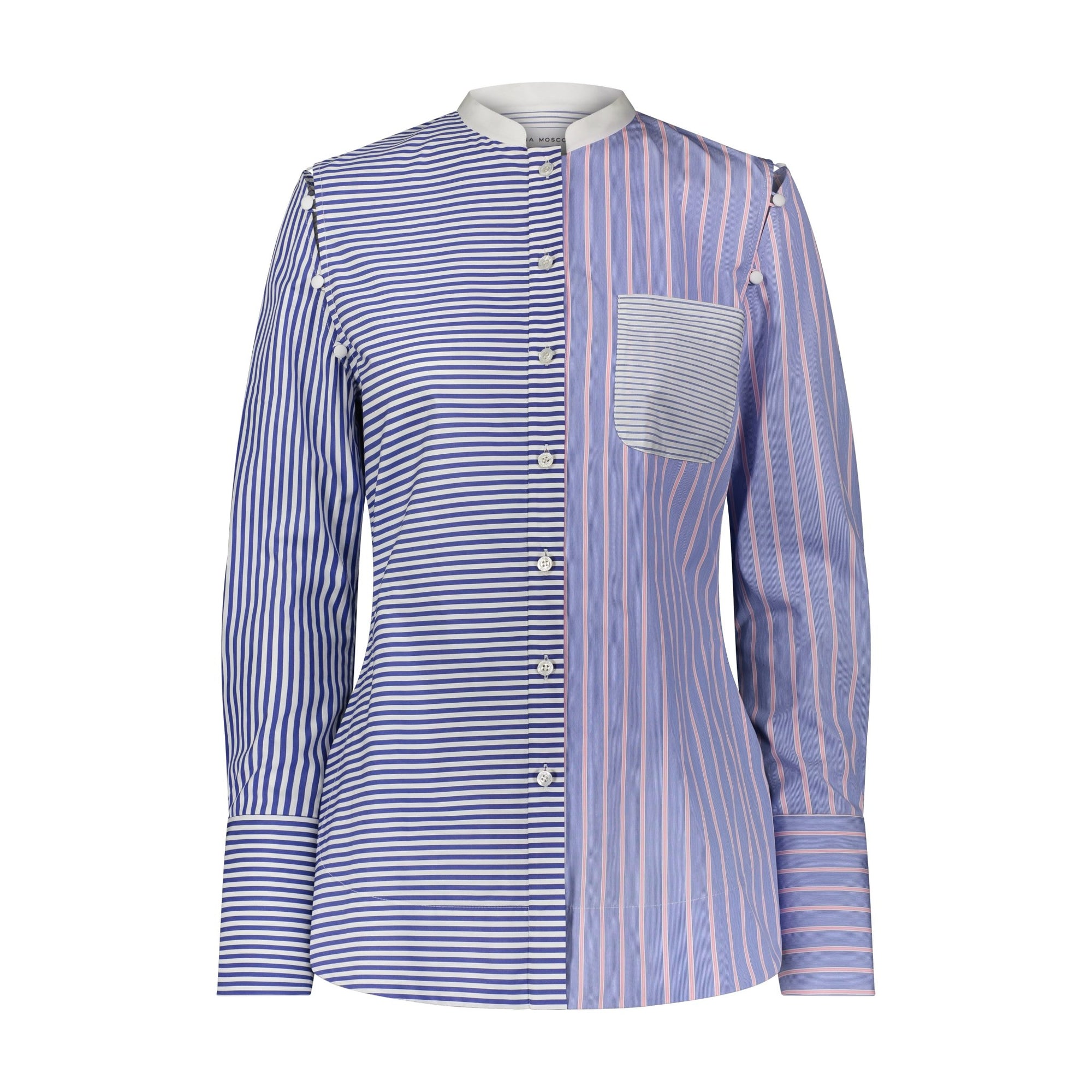 Cotton Shirt with Button - Out Sleeves - Marina Moscone