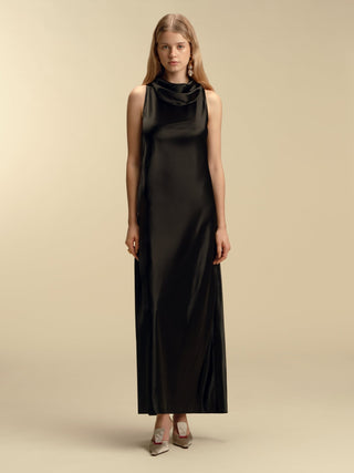 Cowl Neck Satin Bias Slipdress - Marina Moscone