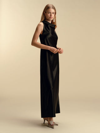 Cowl Neck Satin Bias Slipdress - Marina Moscone