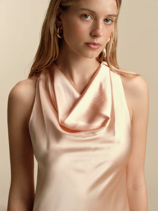 Cowl Neck Satin Bias Slipdress - Marina Moscone